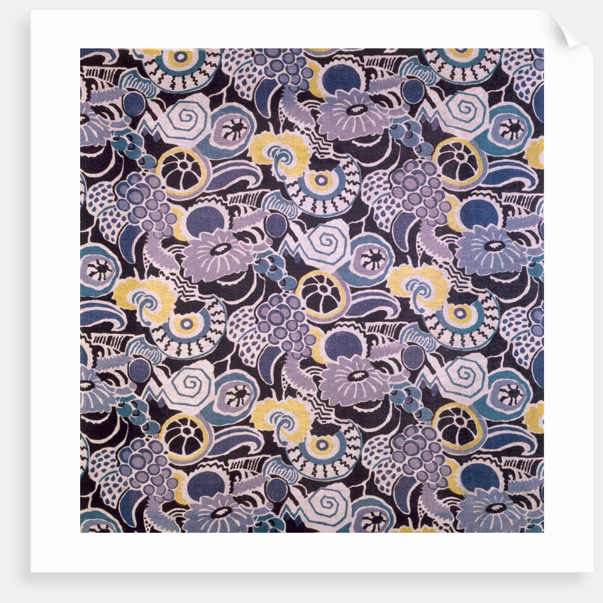 Grapes and flowers dress fabric by George Sheringham