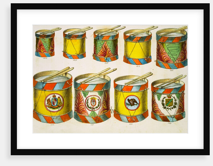 Drums, from Lindner Toy Catalogue. Germany, mid-19th century by Anonymous