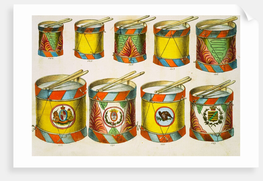 Drums, from Lindner Toy Catalogue. Germany, mid-19th century by Anonymous