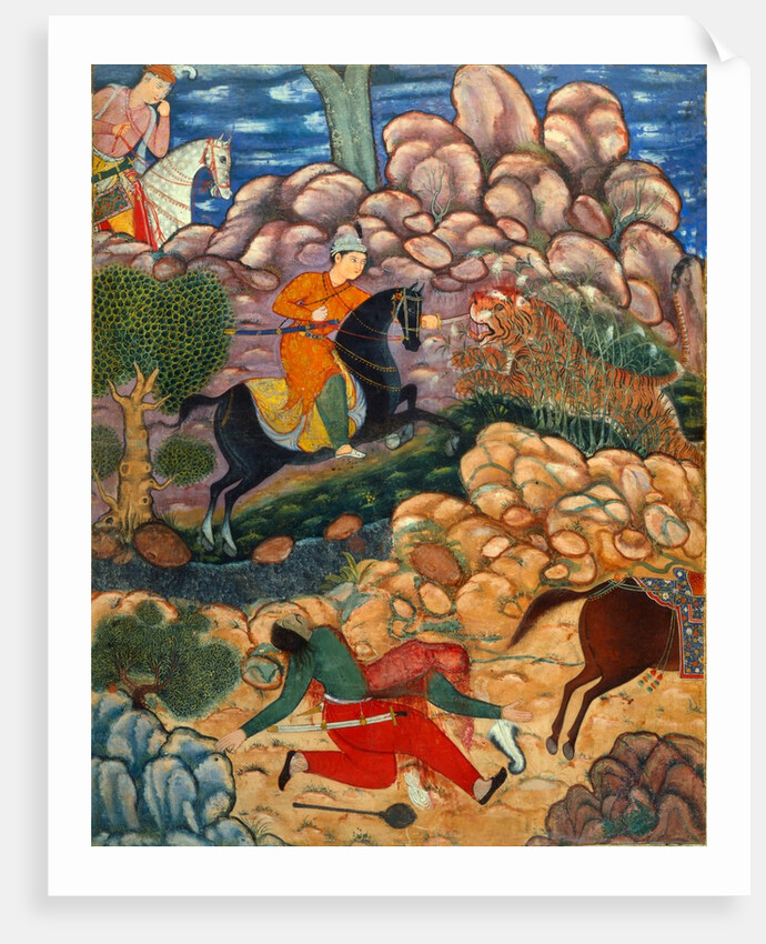 Hamza killing a tiger by Unknown