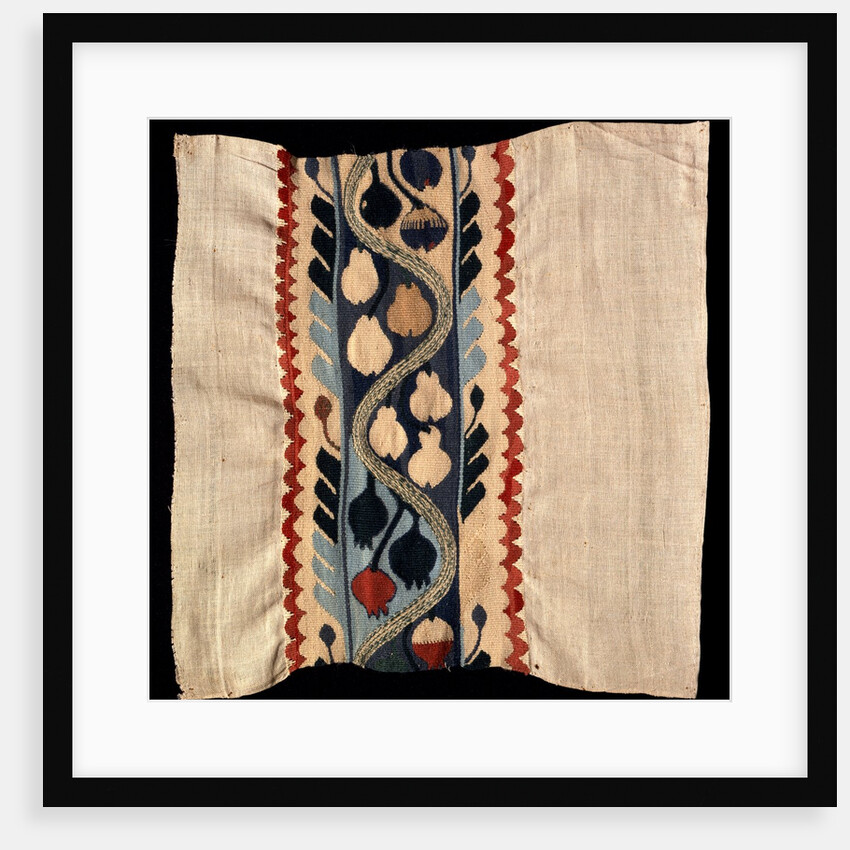 Coptic textile with a tulip-like flower design by Morris & Co.