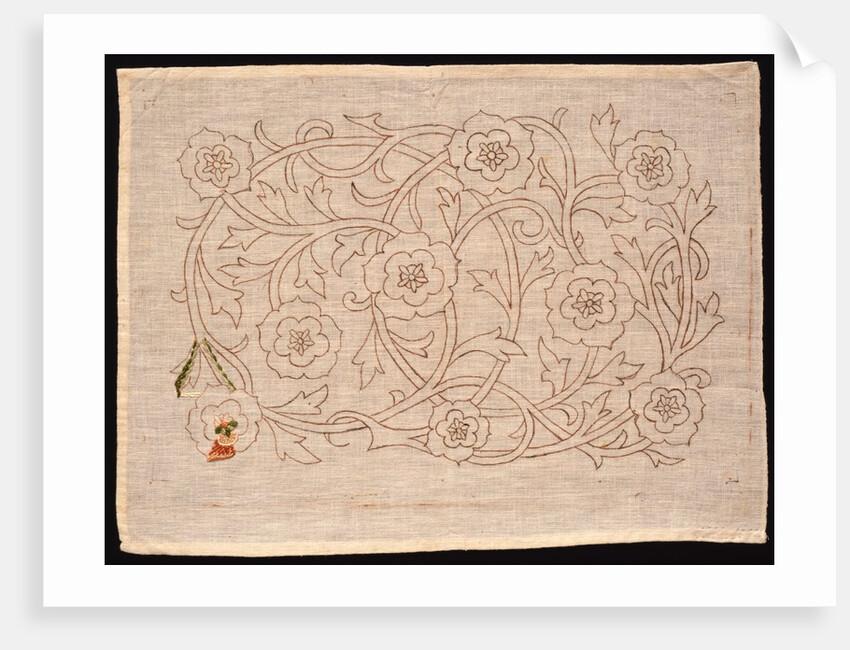 Unfinished embroidery kit with floral design by Mary Morris