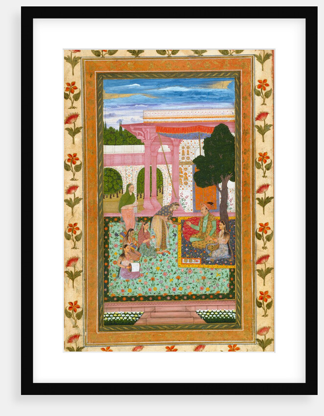 Jahangir with his consort and female attendants in the garden by Unknown