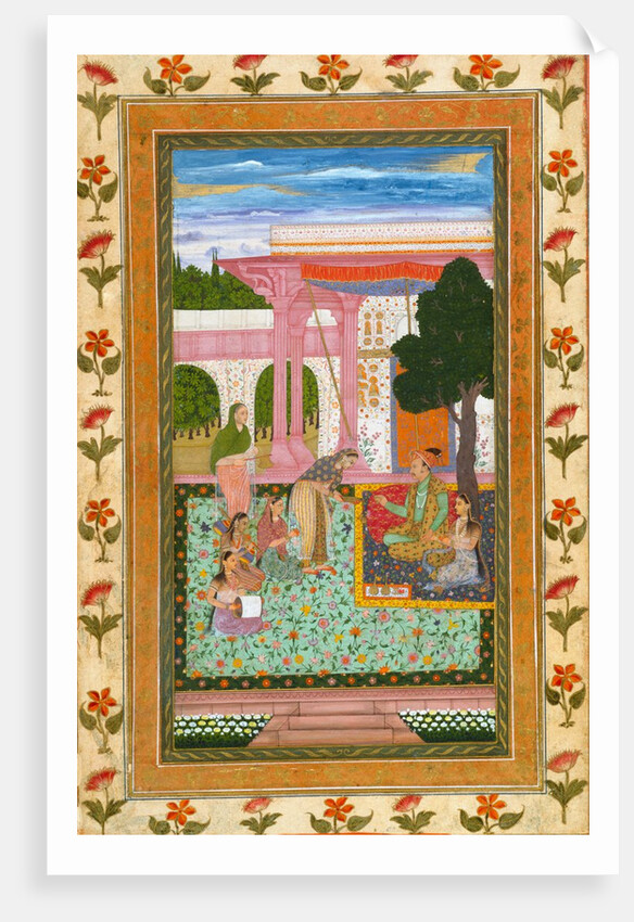 Jahangir with his consort and female attendants in the garden by Unknown