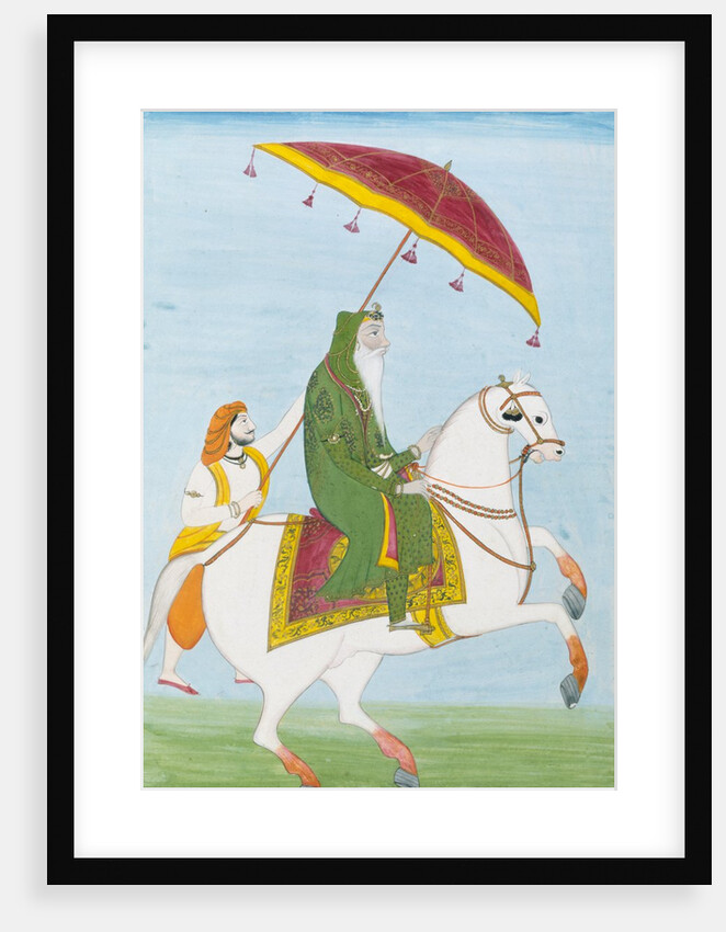Raja Dhian Singh on horseback by Unknown