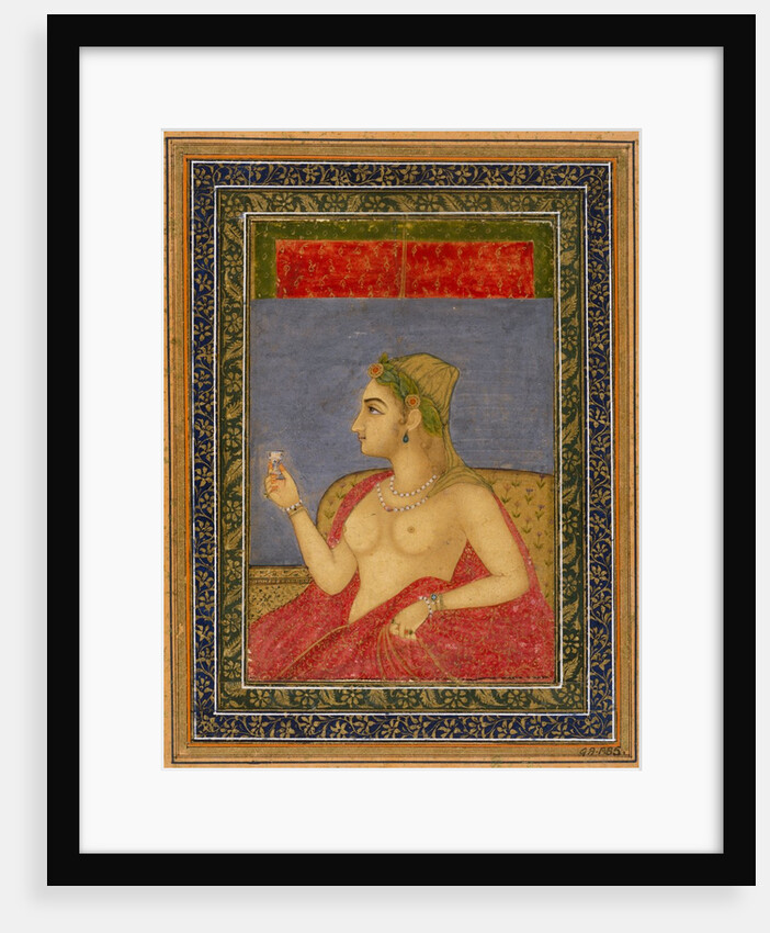 A lady holding a wine cup. India, early 18th century by Unknown