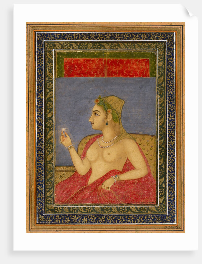 A lady holding a wine cup. India, early 18th century by Unknown
