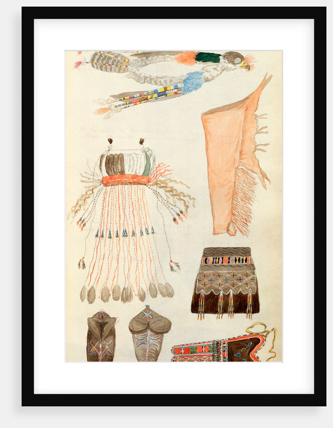Sketch depicting North American Indian artefacts, Charles Hamilton Smith. England, 19th century by Charles Hamilton Smith