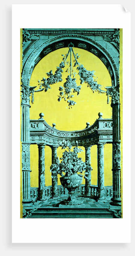Pillar and Arch style floral archway depicted on wallpaper by Unknown