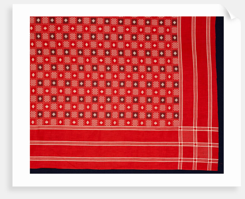 Ikat Handkerchief, one of a pair, detail by Unknown