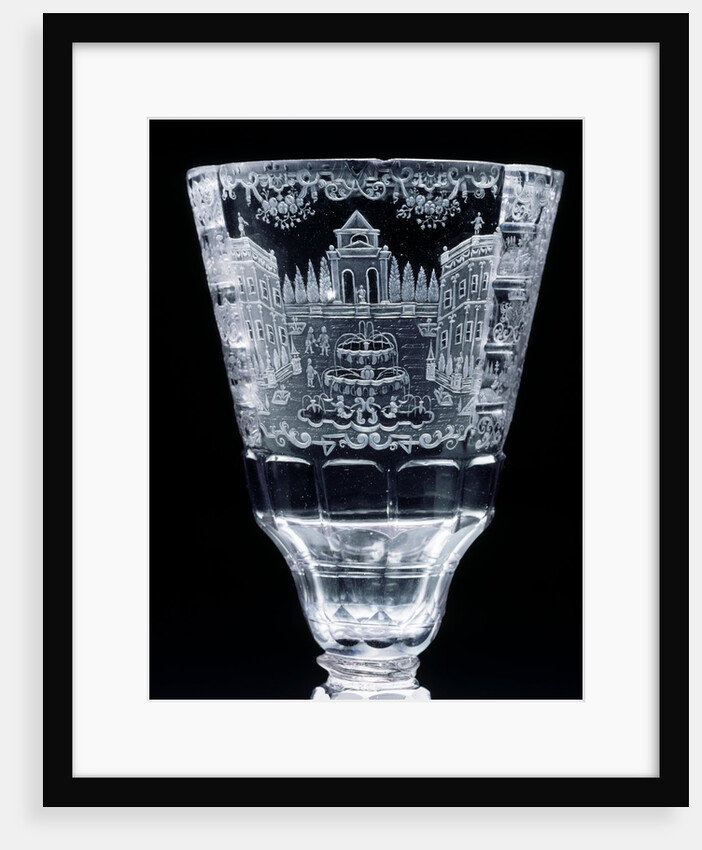 Goblet detailing garden scene by Unknown