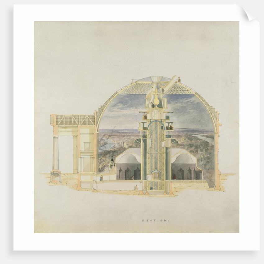 Design for the Dome Interior of The Colosseum, Regent's Park by Decimus Burton