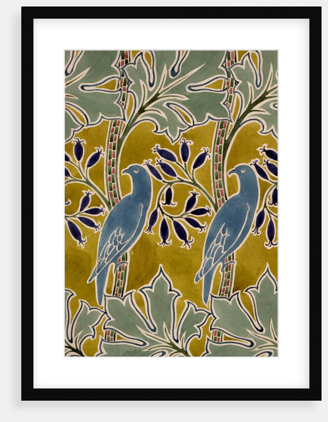Blue birds textile design by Charles Francis Annesley Voysey