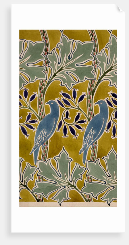 Blue birds textile design by Charles Francis Annesley Voysey