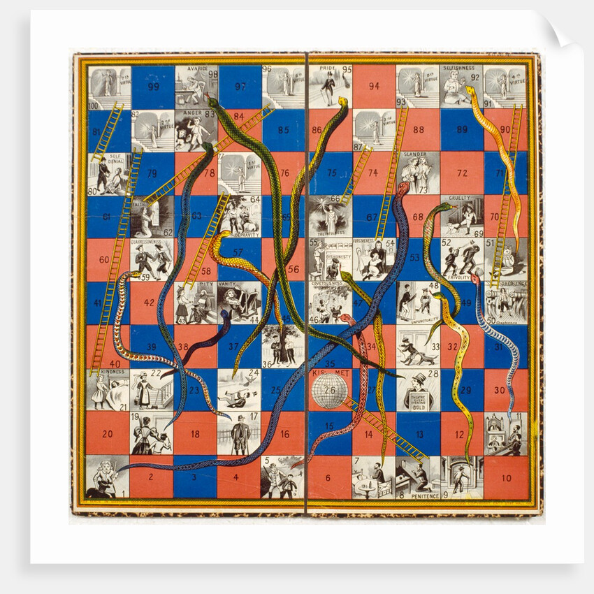 Board Game, Kismet (Snakes & Ladders) by Unknown