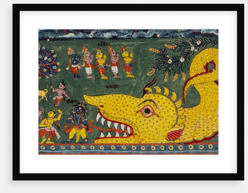 Krishna slaying the snake by Unknown