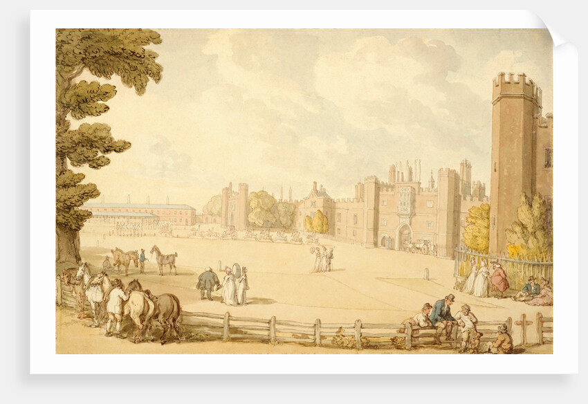 A View of Hampton Court Palace by Thomas Rowlandson