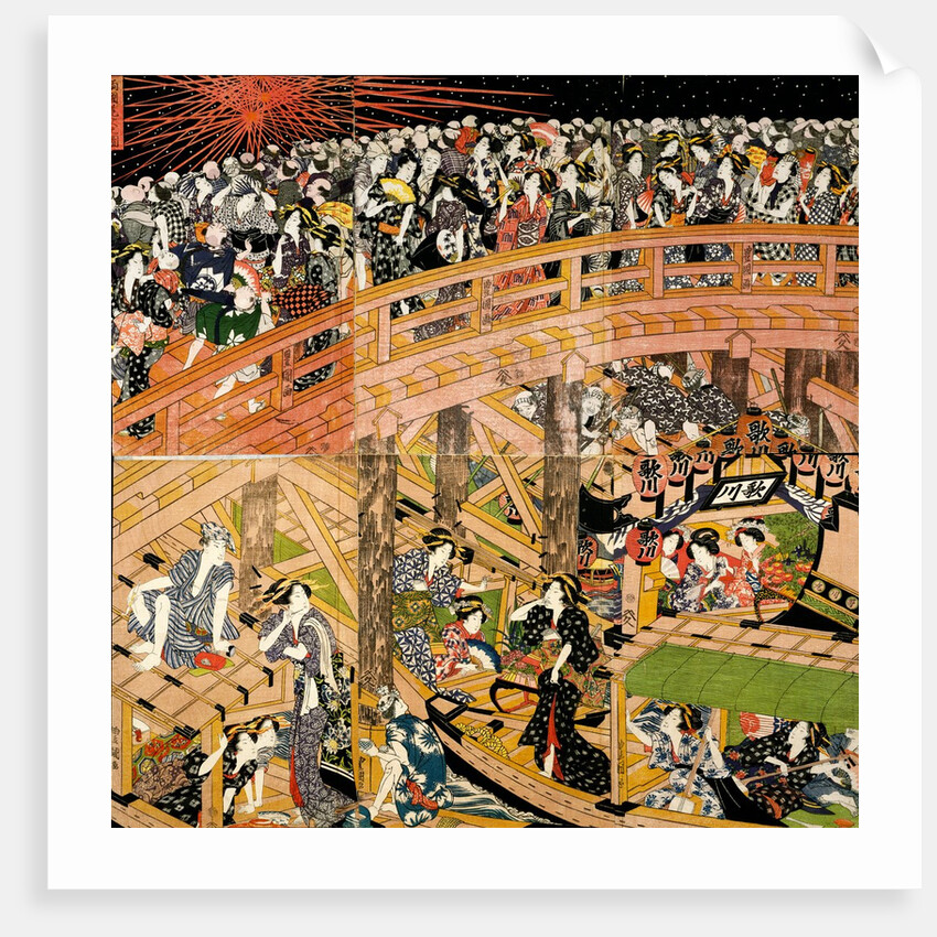 Fireworks over Ryoguku Bridge by Utagawa Toyokuni
