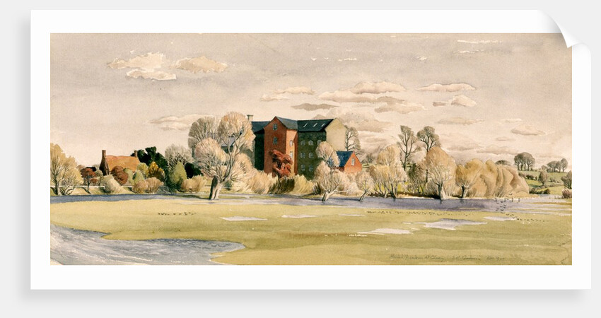 Flooded Meadows at Olney by Stanley Roy Badmin