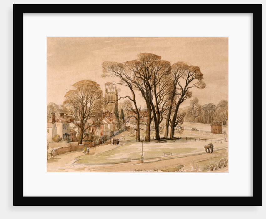 Long Melford Green on a Frosty Morning, Suffolk by Stanley Roy Badmin