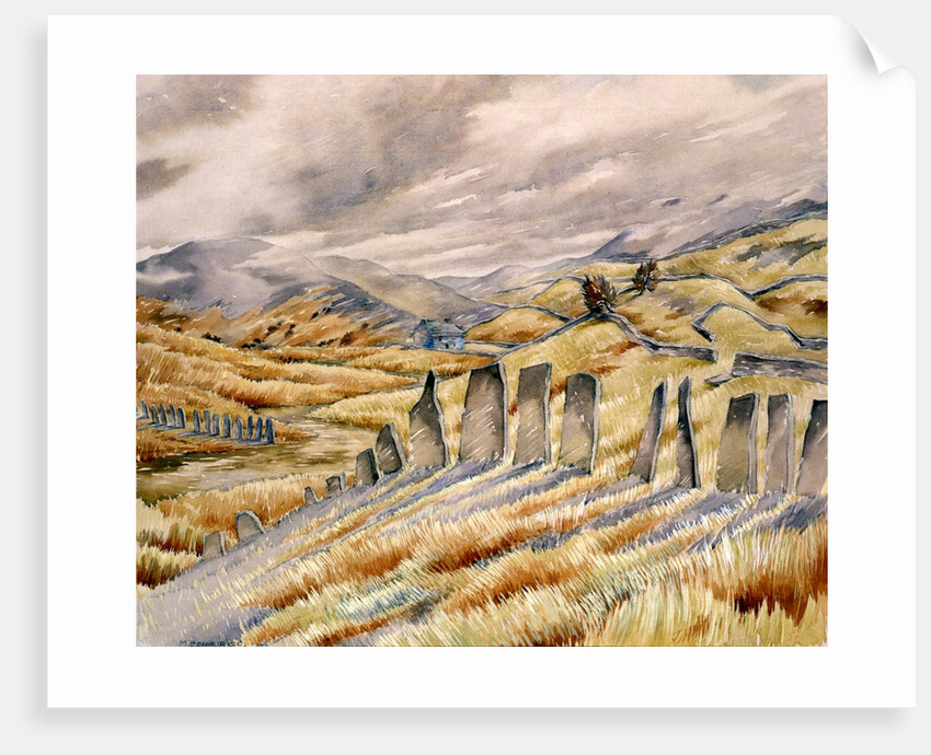 Slate Fences, Abergynolwyn, Merionethshire by Mildred Eldridge