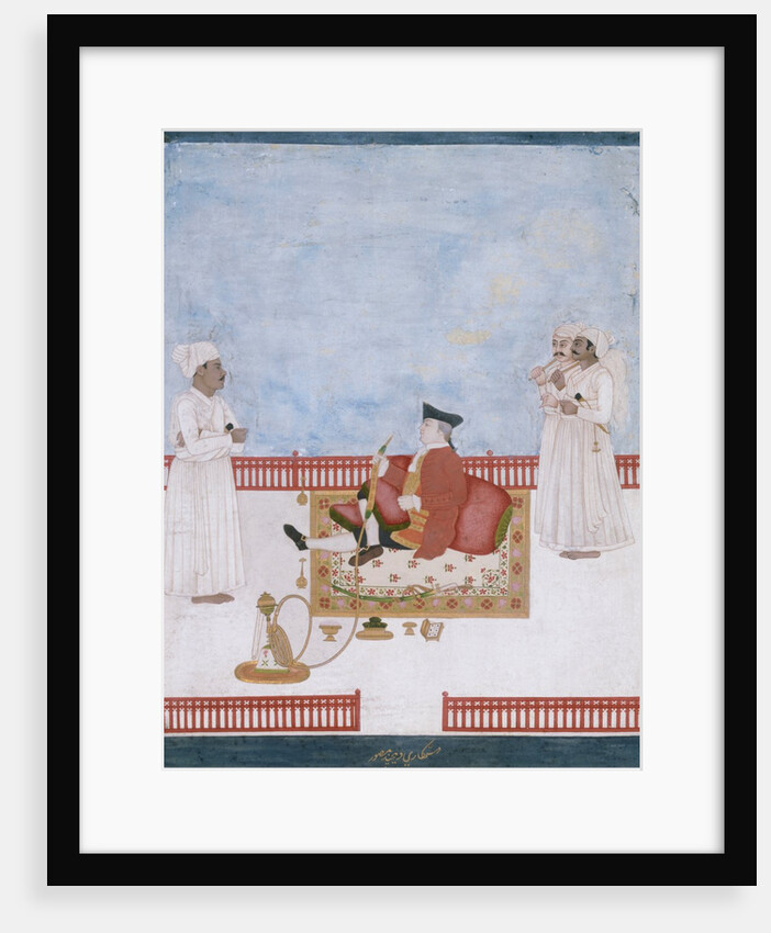 Officer of The East India Company, probably the surgeon William Fullerton, seated on a terrace by Dip Chand