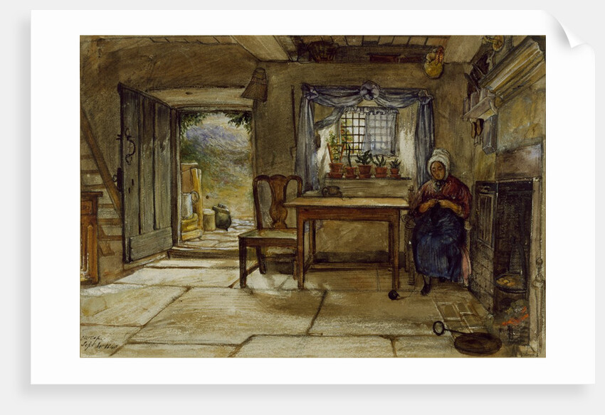 Woman in a cottage in Rievaulx by Charles West Cope