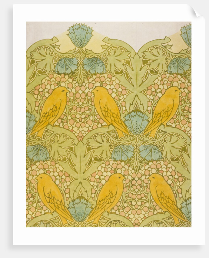 Yellow Birds textile design by Charles Francis Annesley Voysey