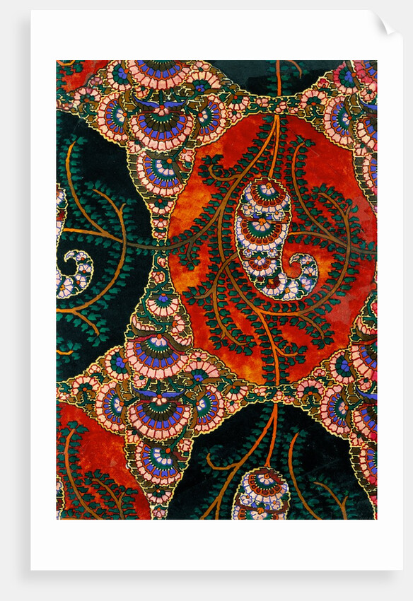Design for printed shawl fabric by George Charles Haité