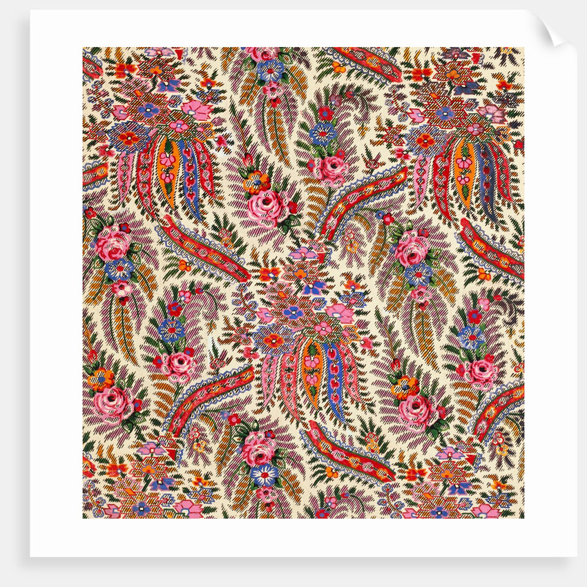 Design for printed shawl fabric by George Charles Haité
