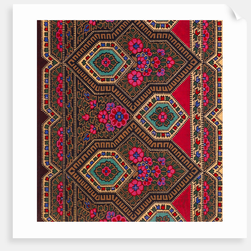 Design for printed shawl fabric by George Charles Haité