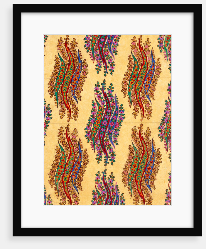 Design for printed shawl fabric by George Charles Haité