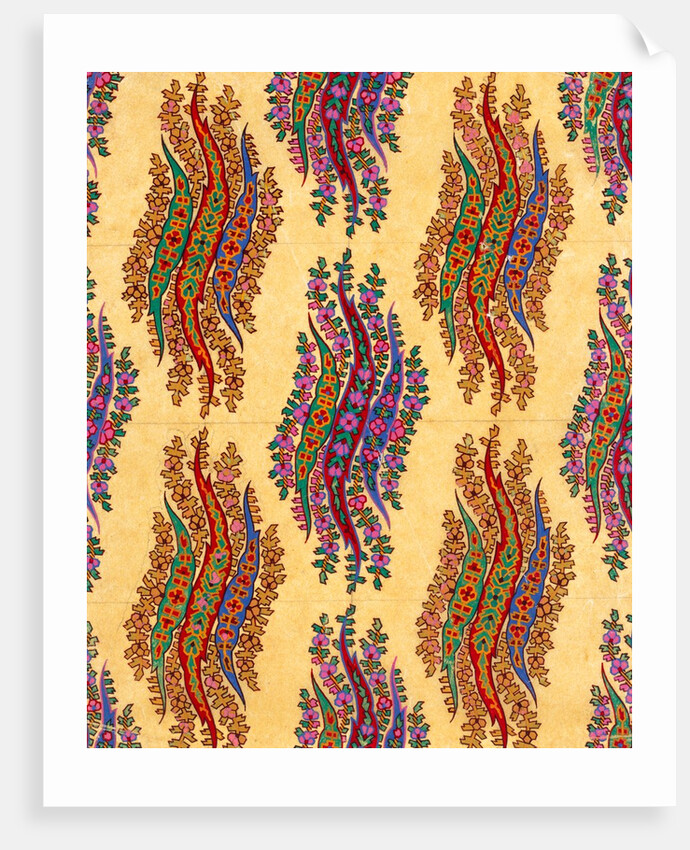 Design for printed shawl fabric by George Charles Haité