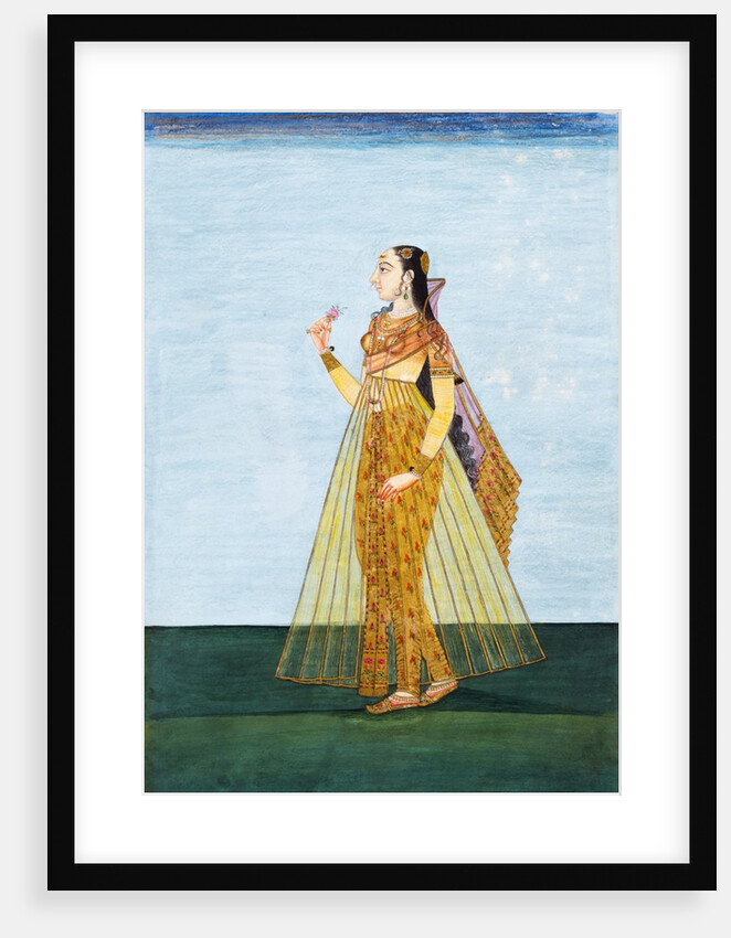 Muslim lady holding a rose by Unknown