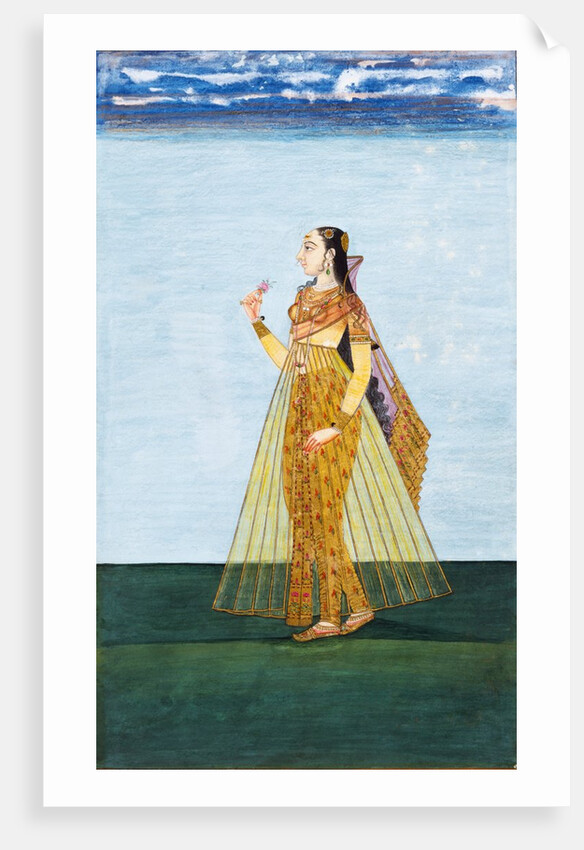Muslim lady holding a rose by Unknown