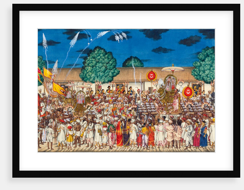 A procession with images of Ganesh on his rat by Unknown