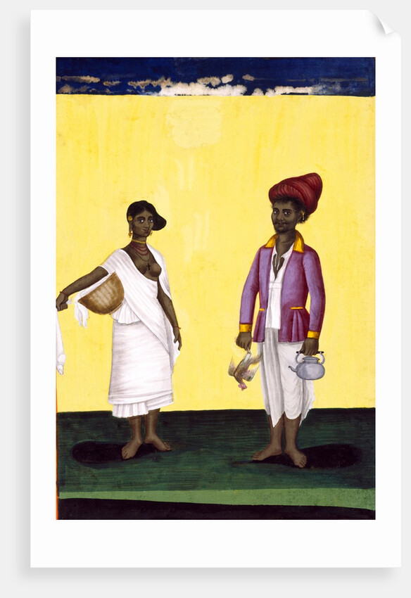 Cook holding a chicken and kettle, Delhi Company School by Delhi Company School