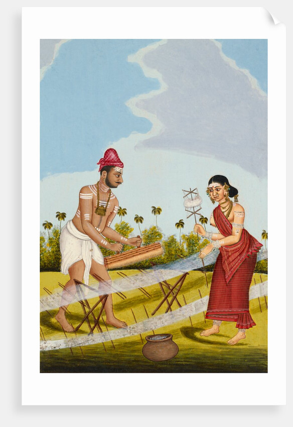 A weaver and his wife, Delhi Company School by Delhi Company School