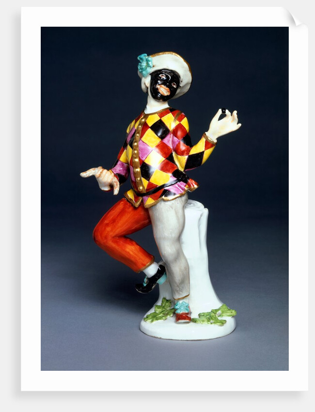 Harlequin holding a black cherry by Johann Joachim Kändler