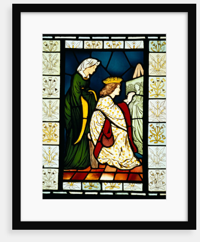 Stained glass panel depicting a scene from King Rene's honeymoon by Edward Coley Burne Jones