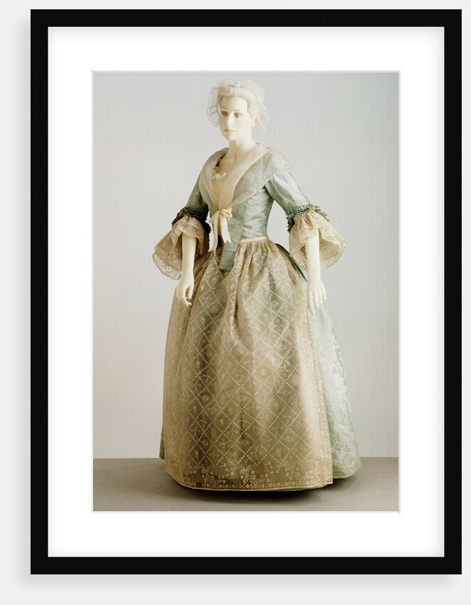 Apron, gown and petticoat. Britain, mid-18th century by Unknown