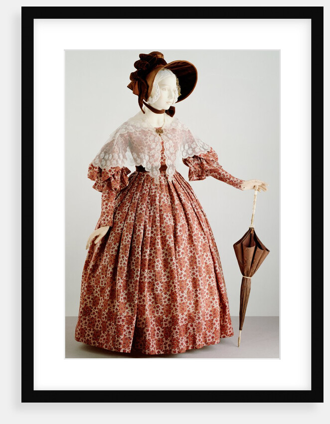 Victorian dress with shamrock pattern. England, 19th century by Unknown