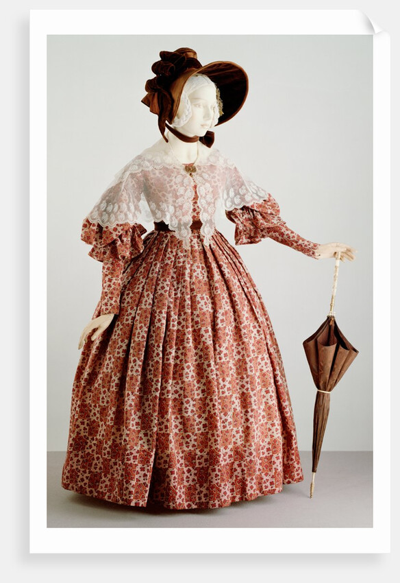 Victorian dress with shamrock pattern. England, 19th century by Unknown
