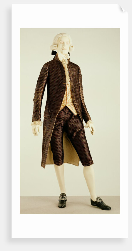 Dress suit and waistcoat. England, 1780-90 by Unknown