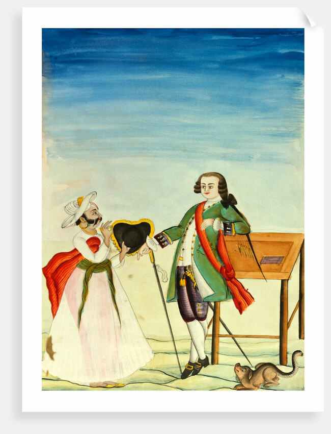 French officer and servant by Unknown