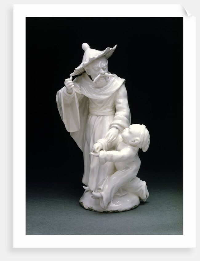 A Chinese man scolding a boy by Agostino Carlini