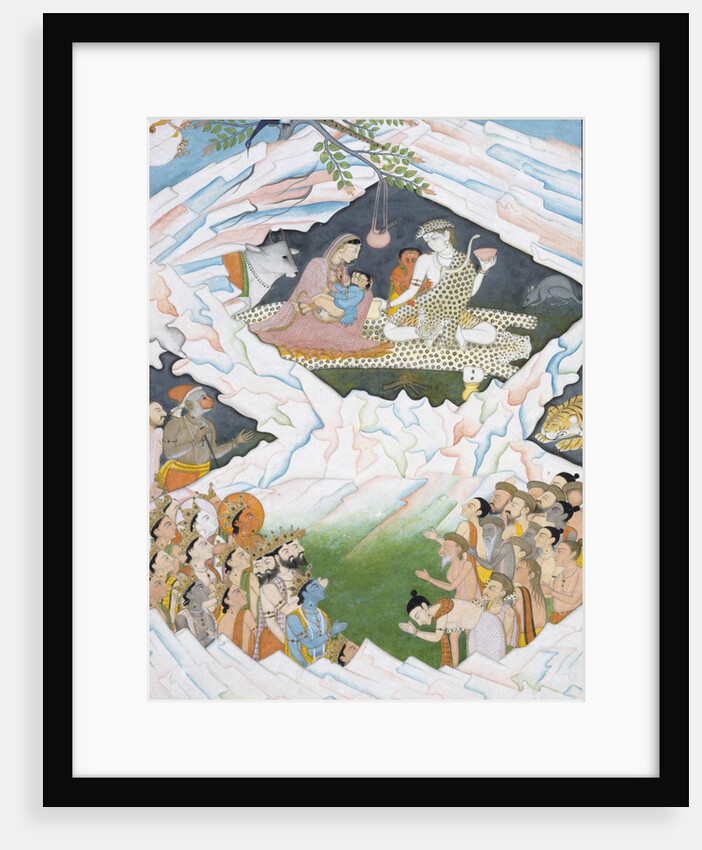 Holy Family of Siva, Parvati, Kartikiyya and Ganesa on Mount Kailash by Unknown
