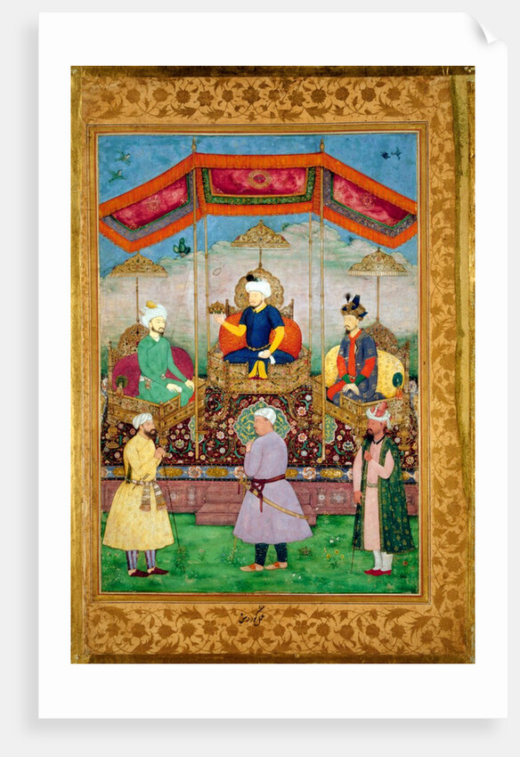Timur Handing the Imperial Crown to Babur by Govardhan