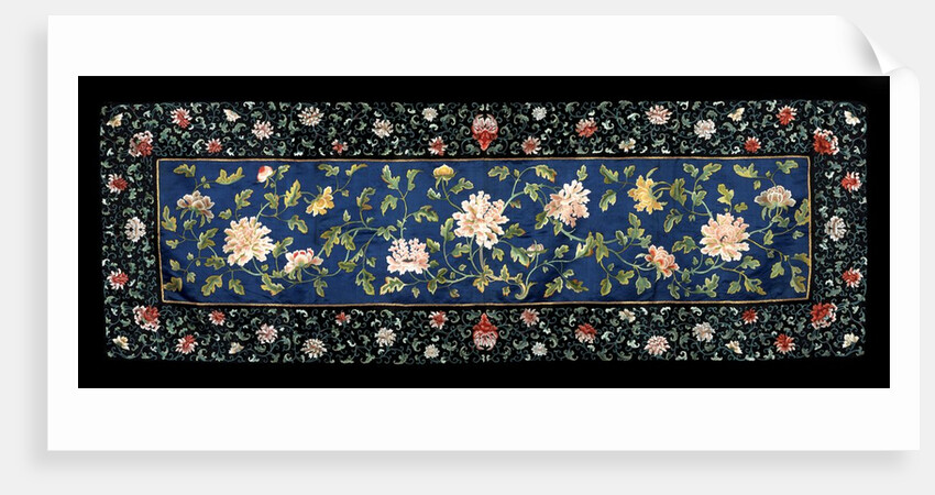 Panel with peonies and leaves and stems by Anonymous