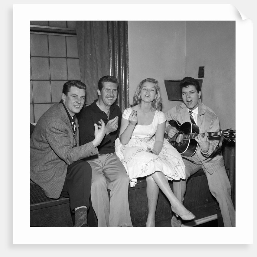 Cliff Richard with celebrity friends at the Palladium by Harry Hammond